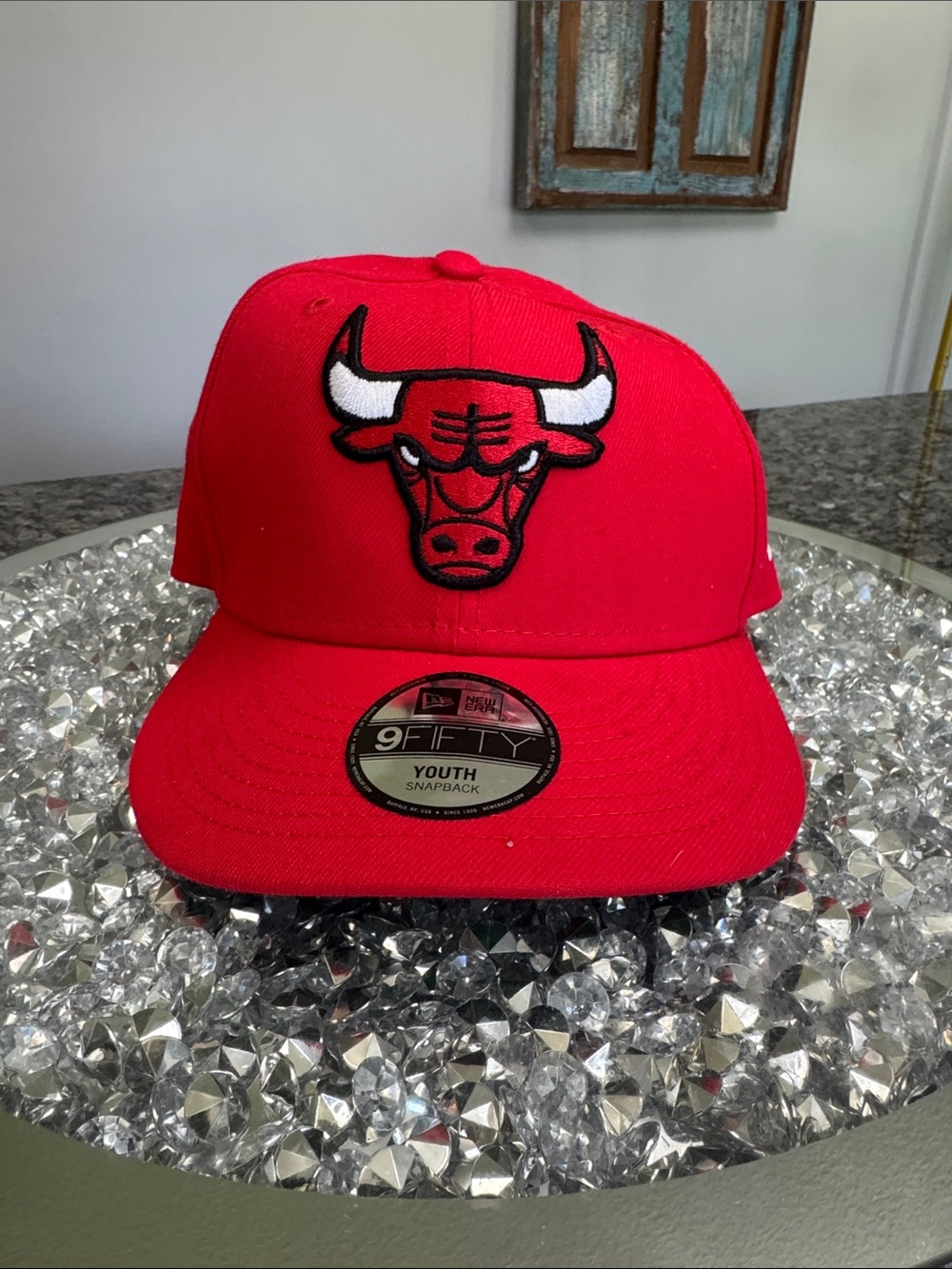 New Era Chicago Bulls Red & White Youth Snapback Hat NWT